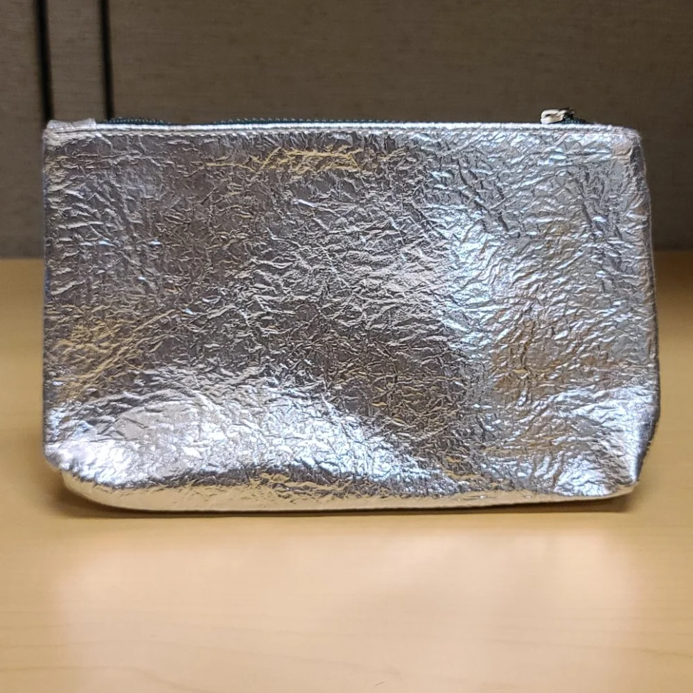 Ipsy Textured Silver Makeup Bag